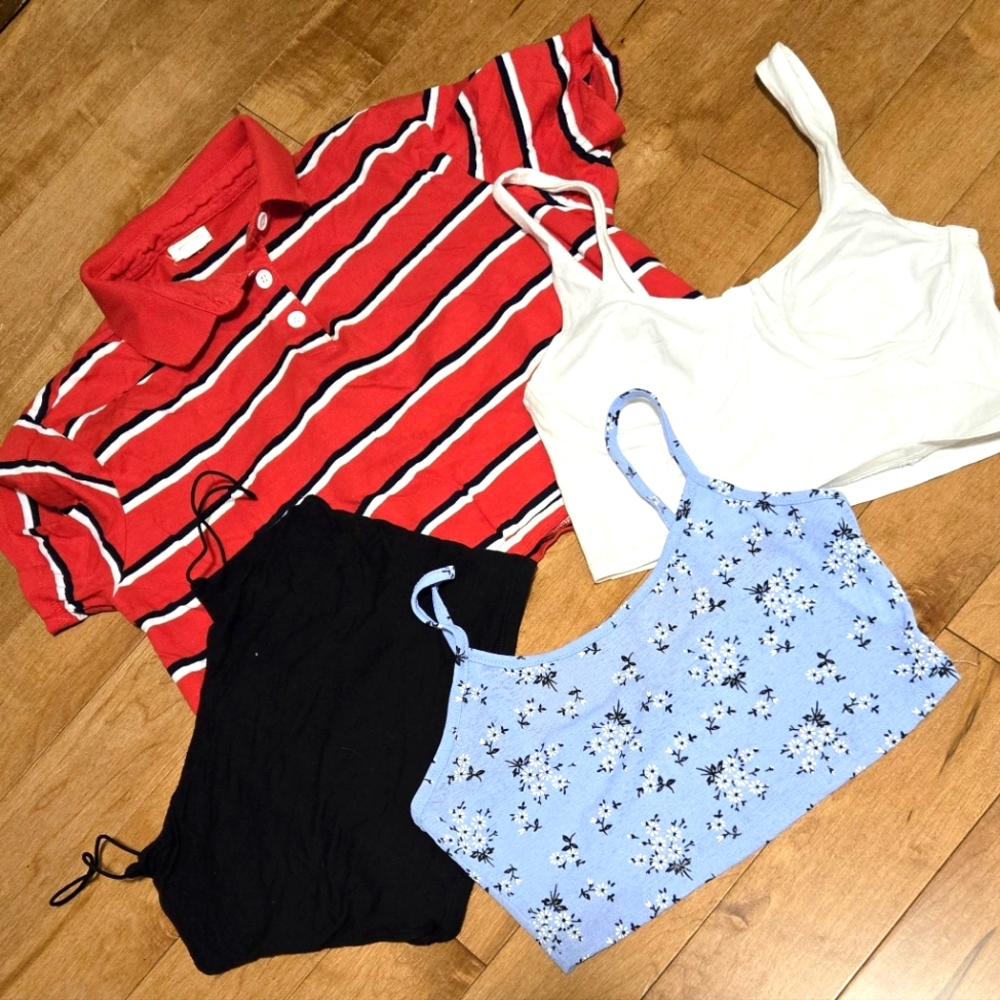 Garage Red Striped Polo and Assorted Tops  Lot  *Free with purchase over $12*